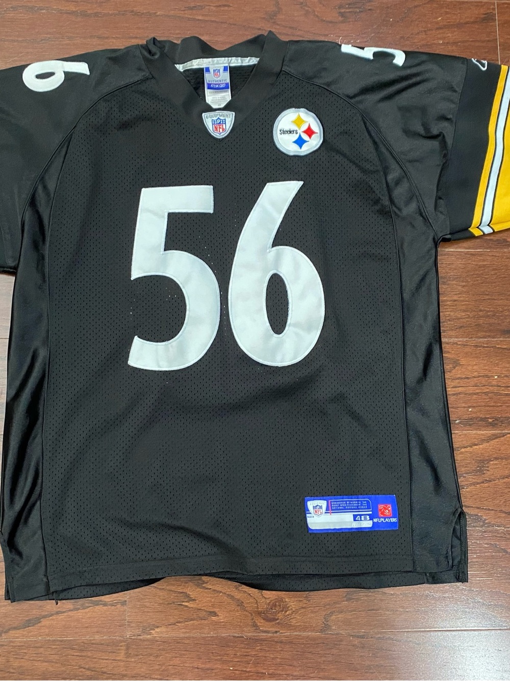 Lamar Woodley #56 Pittsburgh Steelers Jersey Sz 48 Reebok Stitched Authentic